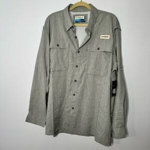 Magellan gray button down shirt size large